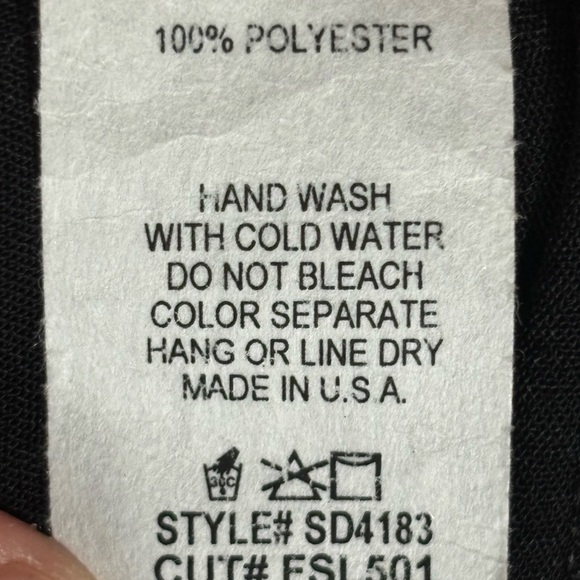 FSL Apparel Black Ruffle Sleeve Shift Dress V-Neck Made in USA Size M - Picture 5 of 9